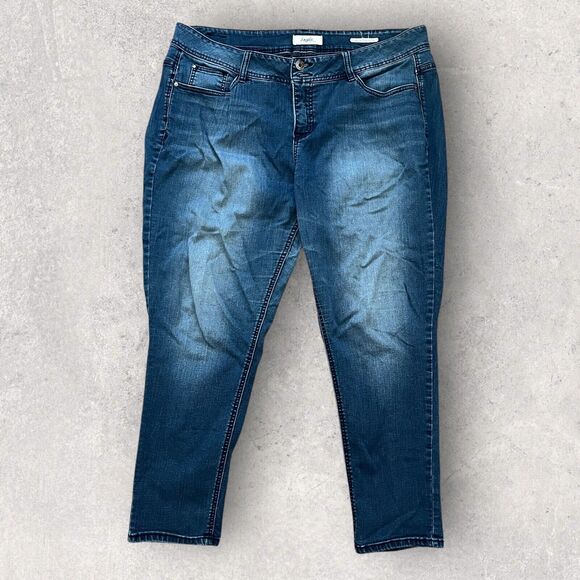 Angels Denim - Angels Womens Jeans 18W Curvy Convertible Straight Leg Five Pocket Style Faded